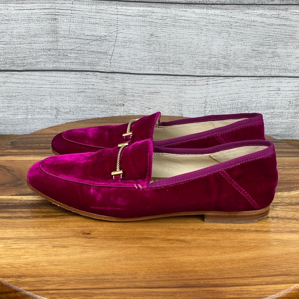 Sam Edelman Women's Loraine Velvet Loafers Raspberry Pink Shoe Size 7.5 M